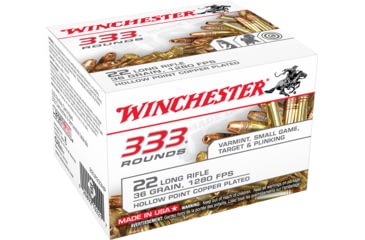 Opplanet winchester 333 22 long rifle 36 grain copper plated hollow point rimfire ammo 333 rounds 22lr333hp main.jpg