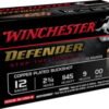 Opplanet winchester defender 12 gauge 2 3 4in 9 pellets centerfire shotgun buckshot ammo 10 round sb1200pd main.jpg