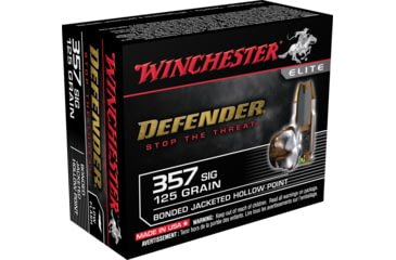 Opplanet winchester defender handgun 357 sig 125 grain bonded jacketed hollow point brass cased centerfire pistol ammo 20 rounds s357spdb main.jpg