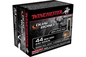 Opplanet winchester dual bond handgun 44 magnum 240 grain bonded dual jacket brass cased centerfire pistol ammo 20 rounds s44rmdb main.jpg