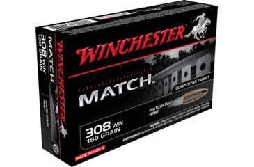 Opplanet winchester match 308 winchester 168 grain boat tail hollow point centerfire rifle ammo 20 rounds s308m main.jpg