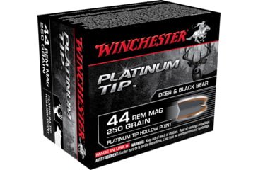 Opplanet winchester platinum tip hollow point 44 magnum 250 grain platinum tip hollow point centerfire pistol ammo 20 rounds s44pthp main.jpg