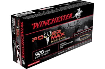 Opplanet winchester power max bonded 325 winchester short magnum 220 grain bonded rapid expansion protected hollow point centerfire rifle ammo 20 rounds x325wsmbp main.jpg