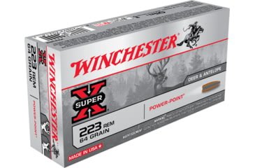Opplanet winchester super x rifle 223 remington 64 grain power point brass cased centerfire rifle ammo 20 rounds x223r2 main.jpg