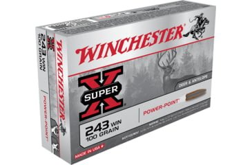 Opplanet winchester super x rifle 243 winchester 100 grain power point brass cased centerfire rifle ammo 20 rounds x2432 main.jpg