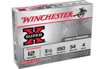 Opplanet winchester super x shotshell 12 gauge 54 pellets 3 5in centerfire shotgun buckshot ammo 5 rounds xb12l4 main.jpg