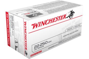 Opplanet winchester usa rifle 22 250 remington 45 grain jacketed hollow point brass cased centerfire rifle ammo 40 rounds usa222502 main.jpg