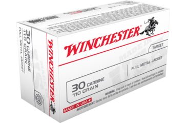 Opplanet winchester usa rifle 30 carbine 110 grain full metal jacket brass cased centerfire rifle ammo 50 rounds q3132 main.jpg