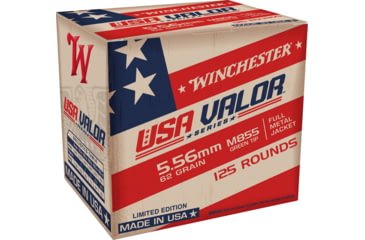 Opplanet winchester usa valor 5 56mm 62 grain m855 green tip fmj centerfire rifle ammo 125 rounds usa855125 main.jpg